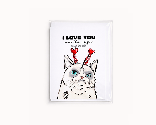 Except the Cat- Cat Lover Funny Valentine/Anniversary Card