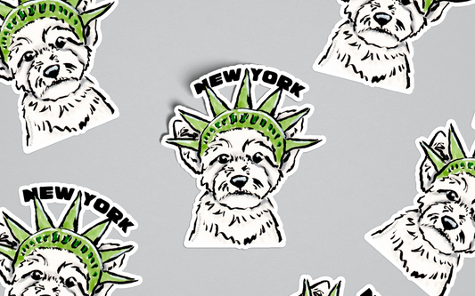 New York Dog Funny Sticker