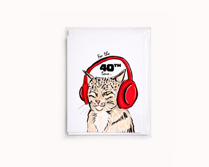 40th Birthday- Cat Lover Funny Animal Card