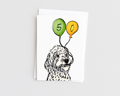50th Birthday-Funny Dog Lover Birthday Card