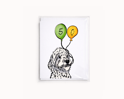 50th Birthday-Funny Dog Lover Birthday Card