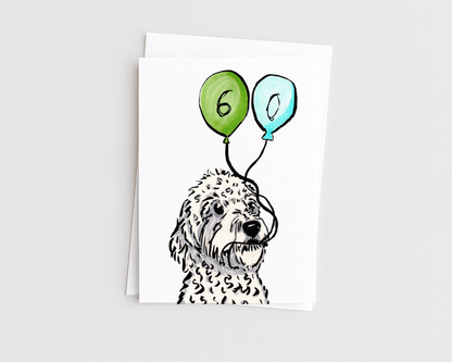 60th Birthday-Funny Dog Lover Birthday Card