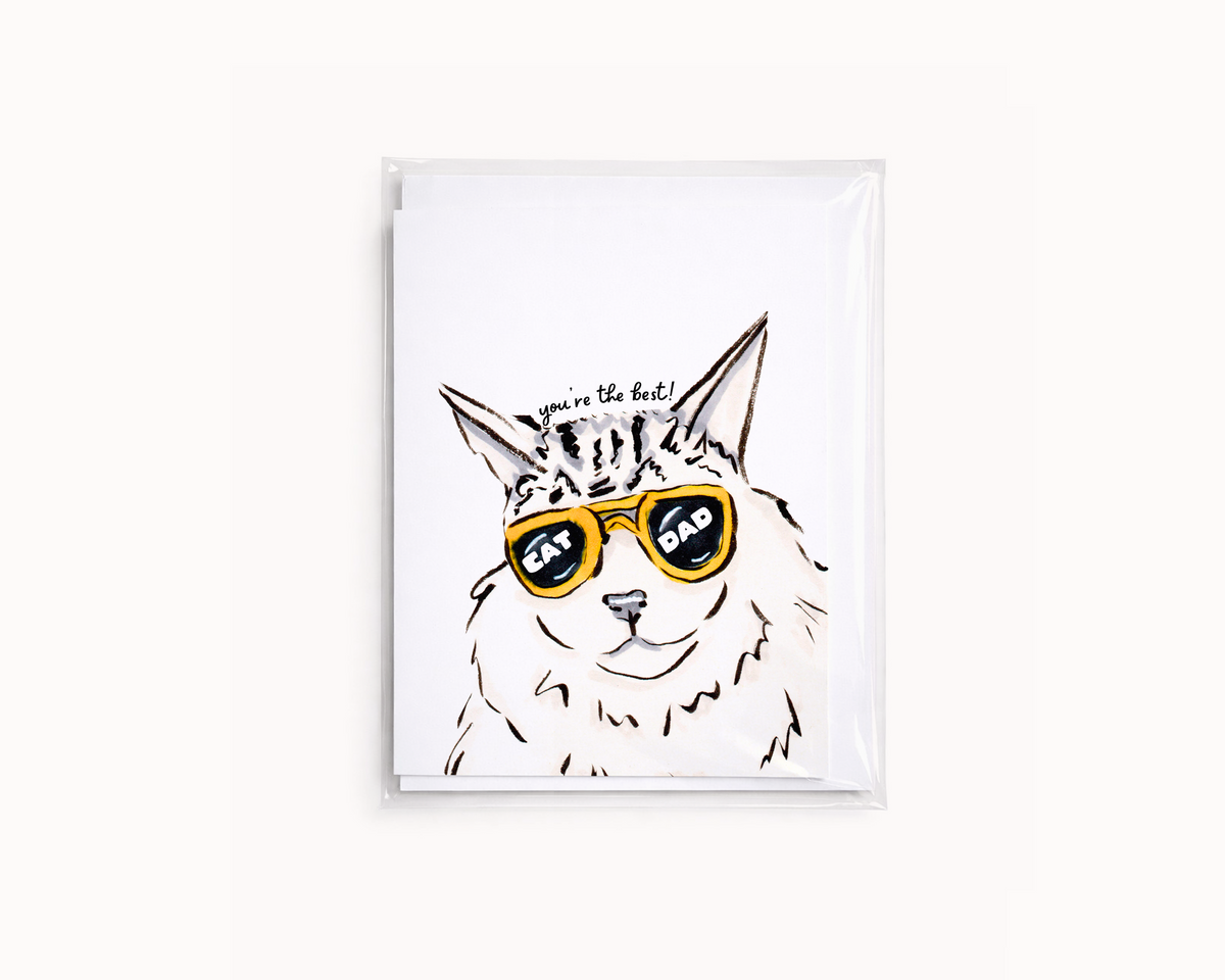 Best Cat Dad - Funny Fathers Day Card