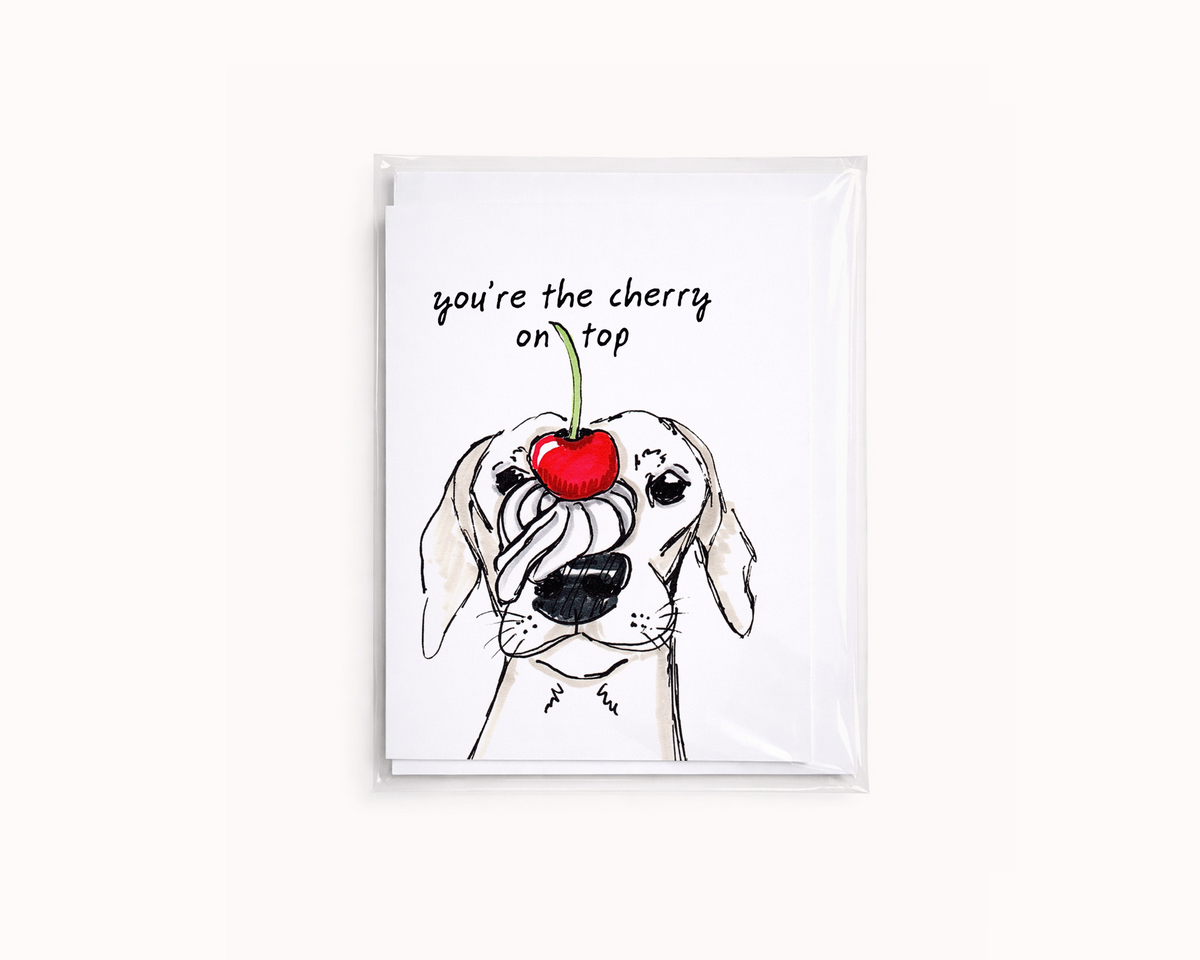 Cherry on Top- Cute Dachshund Anniversary/Love Card