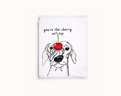 Cherry on Top- Cute Dachshund Anniversary/Love Card