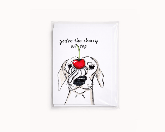 Cherry on Top- Cute Dachshund Anniversary/Love Card