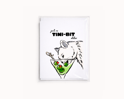 Martini Cat- Drink Pun Cat Lover Birthday Card
