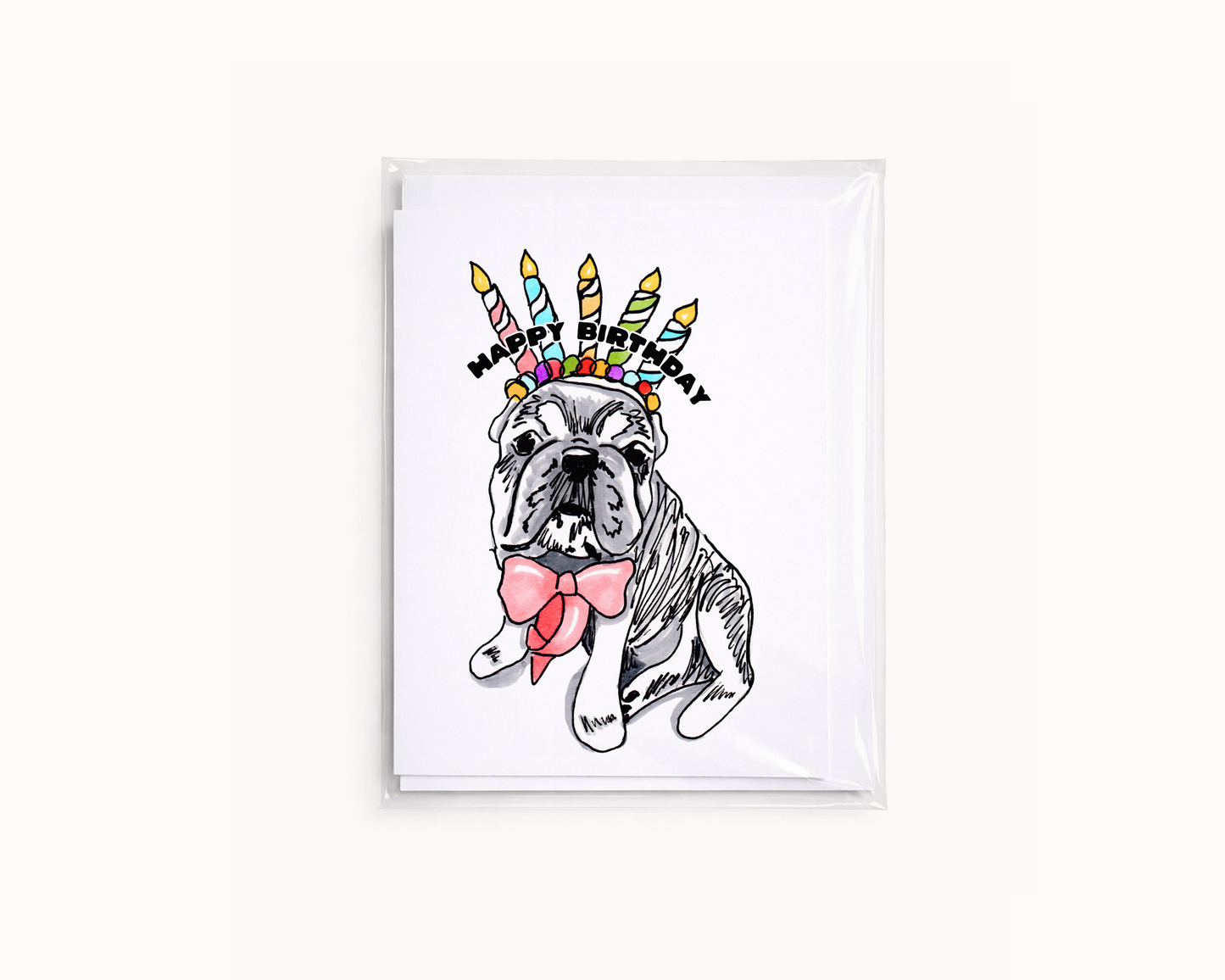 Happy Birthday Cute Bulldog Card