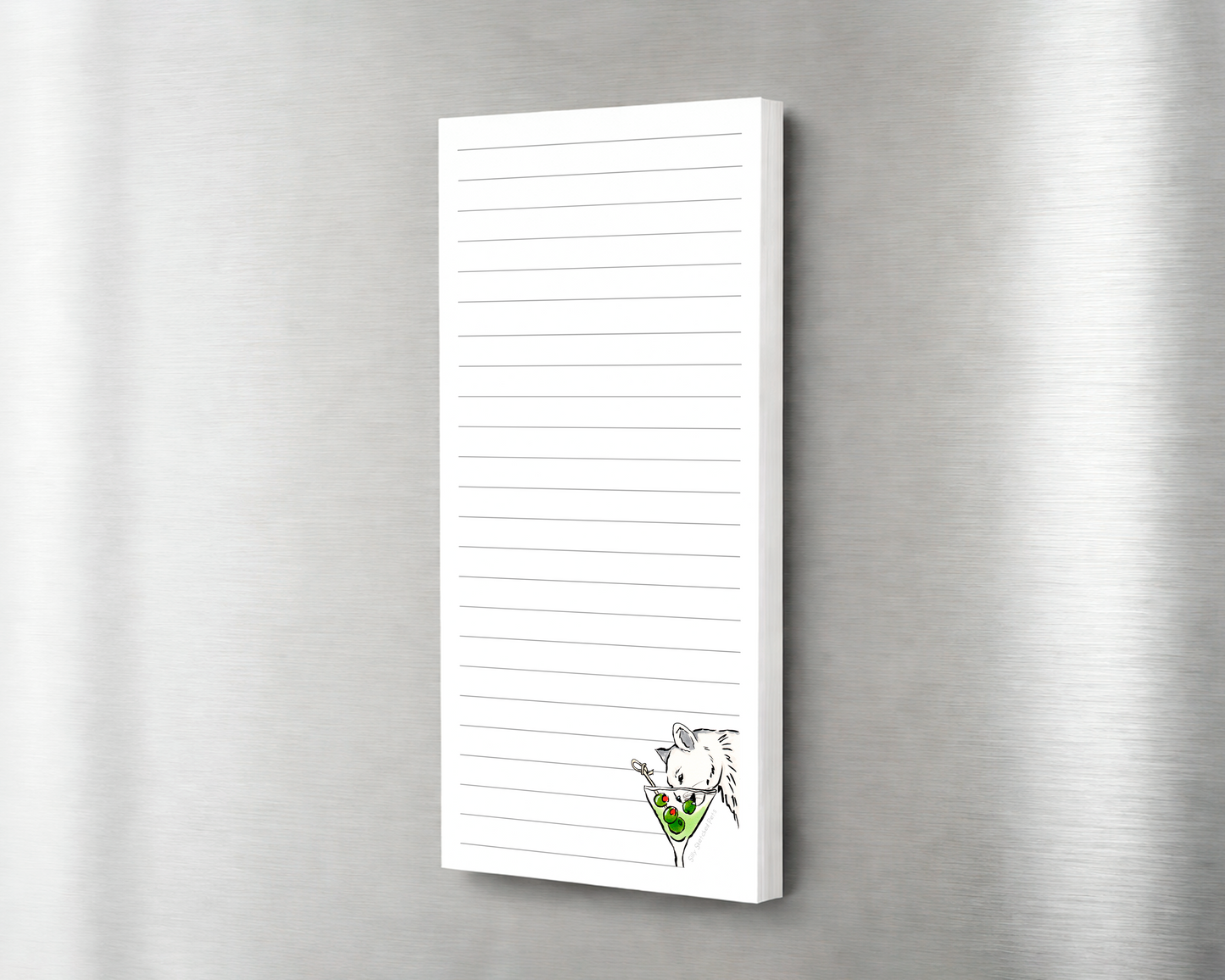 Martini Cat -Funny Cat Magnetic Fridge Notepad