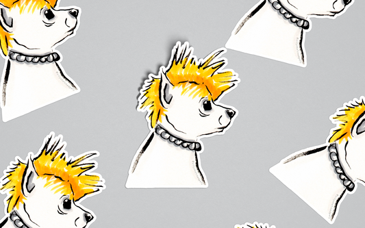 Rockstar Dog Funny Sticker