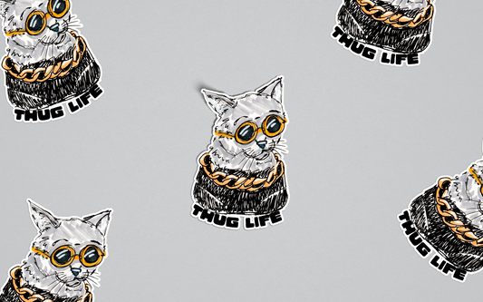 Thug Life - Funny Cat Sticker