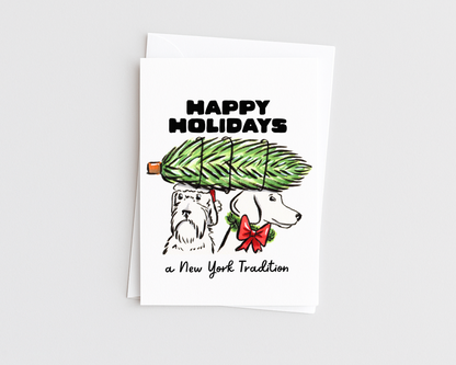 Happy Holidays New York- Funny Dog Christmas Card