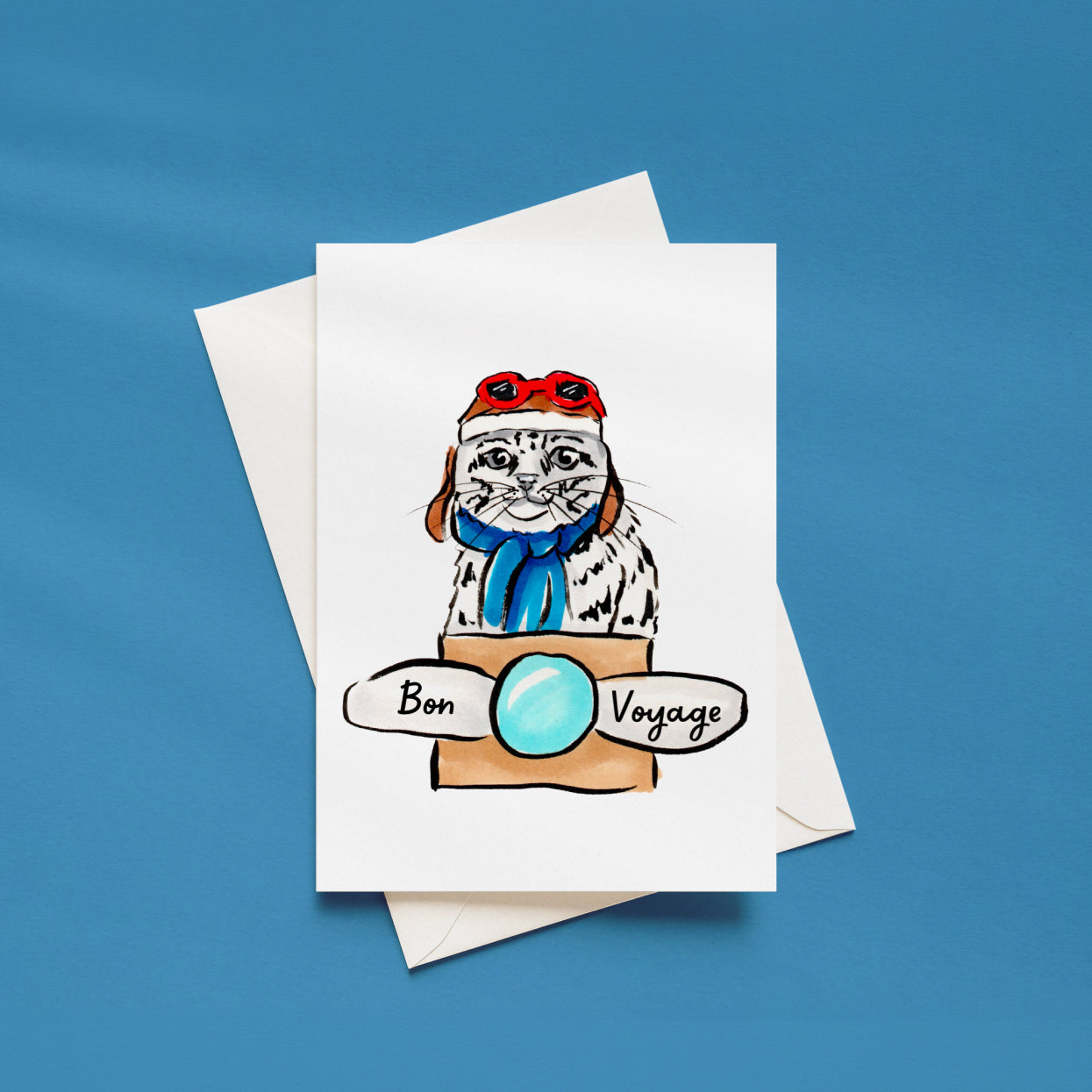 Bon Voyage Funny Cat Greeting Card