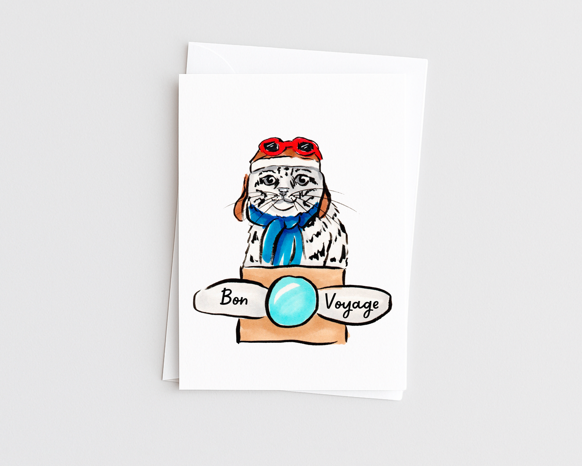 Bon Voyage- Funny Cat Lover Travel Card