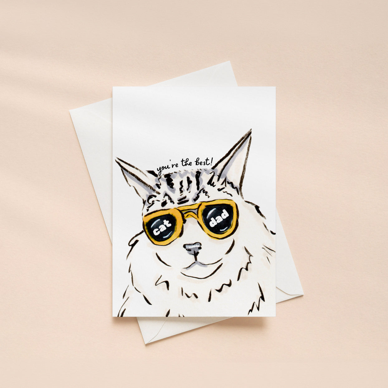 "You're the Best Cat Dad" Funny Fathers Day Greeting Card