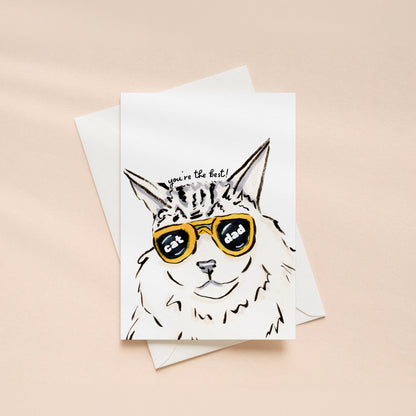 "You're the Best Cat Dad" Funny Fathers Day Greeting Card