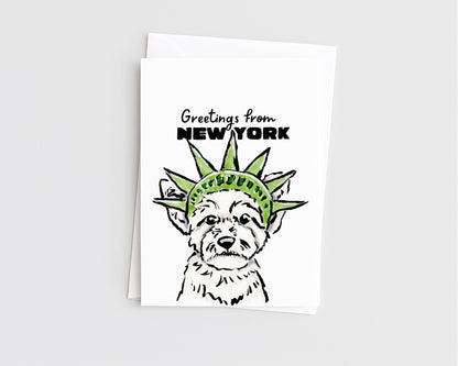 Greetings from NY - Funny Statue of Liberty Dog Card