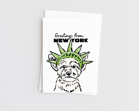 Greetings from NY - Funny Statue of Liberty Dog Card