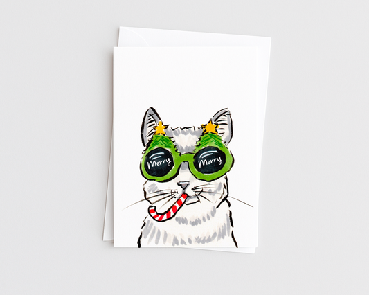 Merry Merry- Funny Cat Lover Holiday Card