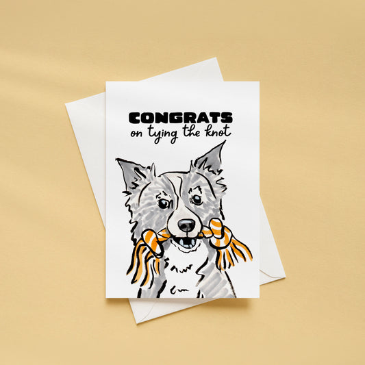 Tying the Knot Wedding Greeting Card