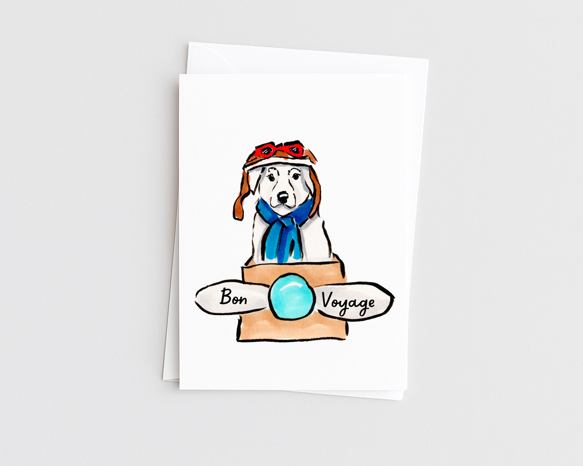 Bon Voyage- Funny Dog Lover Travel Card