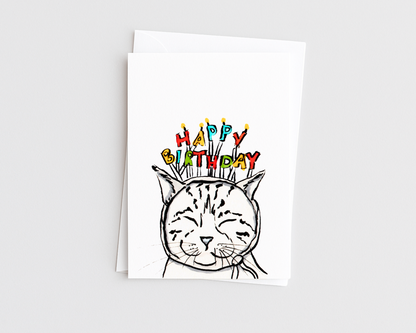 Candle Cat-Funny Cat Lover Birthday Card