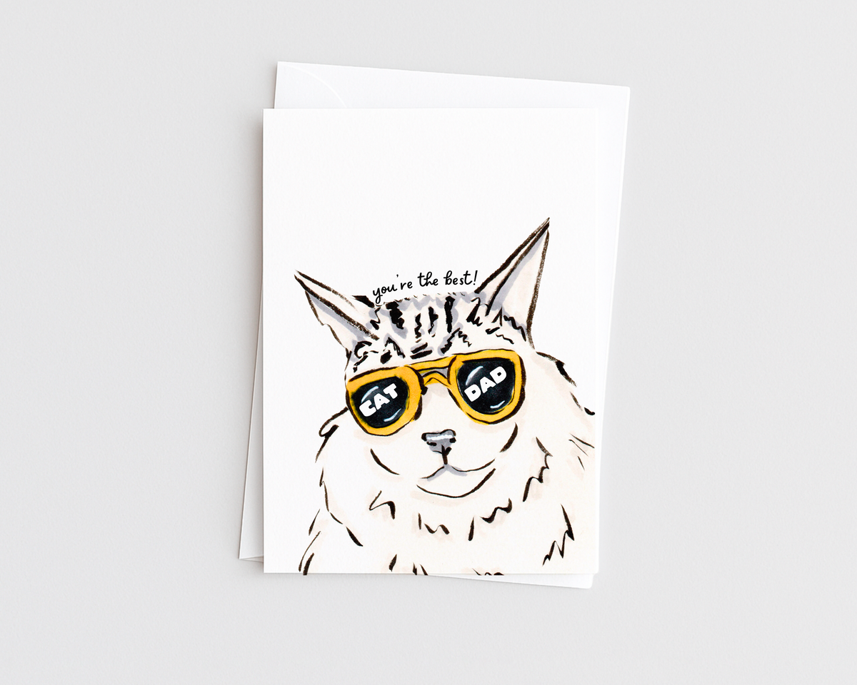 Best Cat Dad - Funny Fathers Day Card