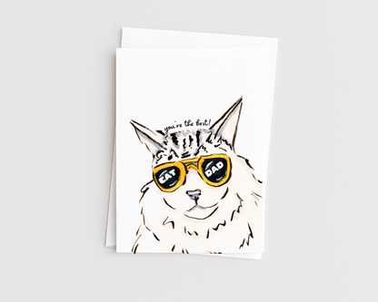 Best Cat Dad - Funny Fathers Day Card