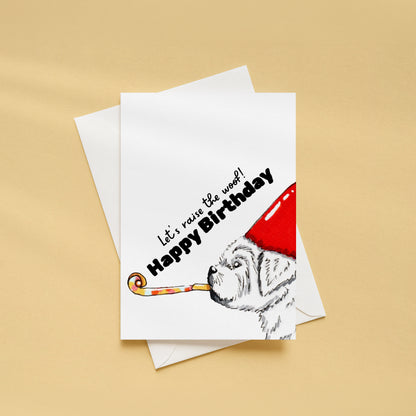 "Raise the Woof!" Birthday Card