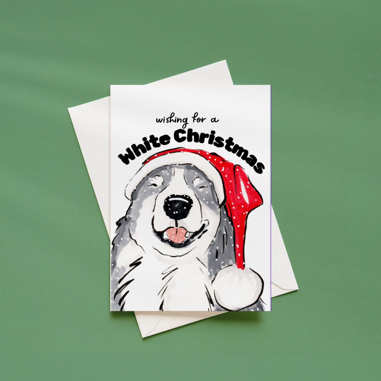 White Christmas Dog Greeting Card
