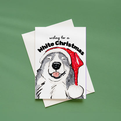 White Christmas Dog Greeting Card