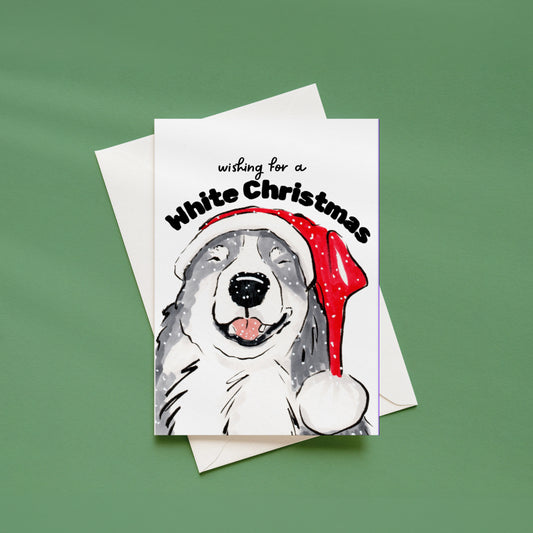White Christmas Dog Greeting Card
