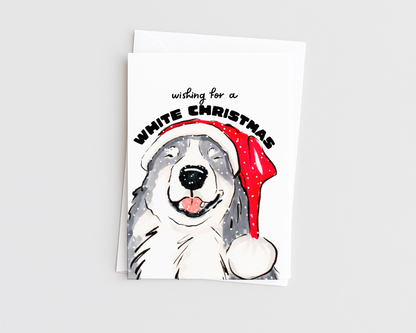 White Christmas- Dog Husky Pun Holiday Card