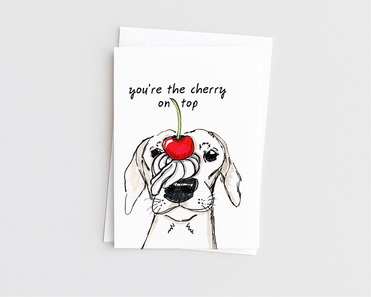 Cherry on Top- Cute Dachshund Anniversary/Love Card