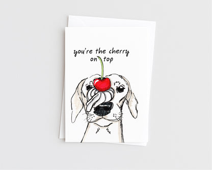 Cherry on Top- Cute Dachshund Anniversary/Love Card