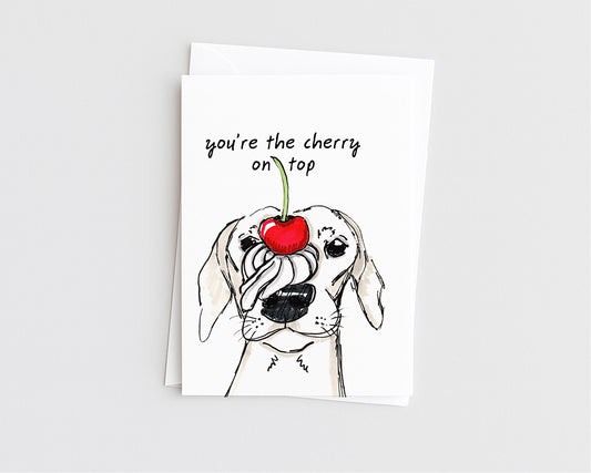 Cherry on Top- Cute Dachshund Anniversary/Love Card