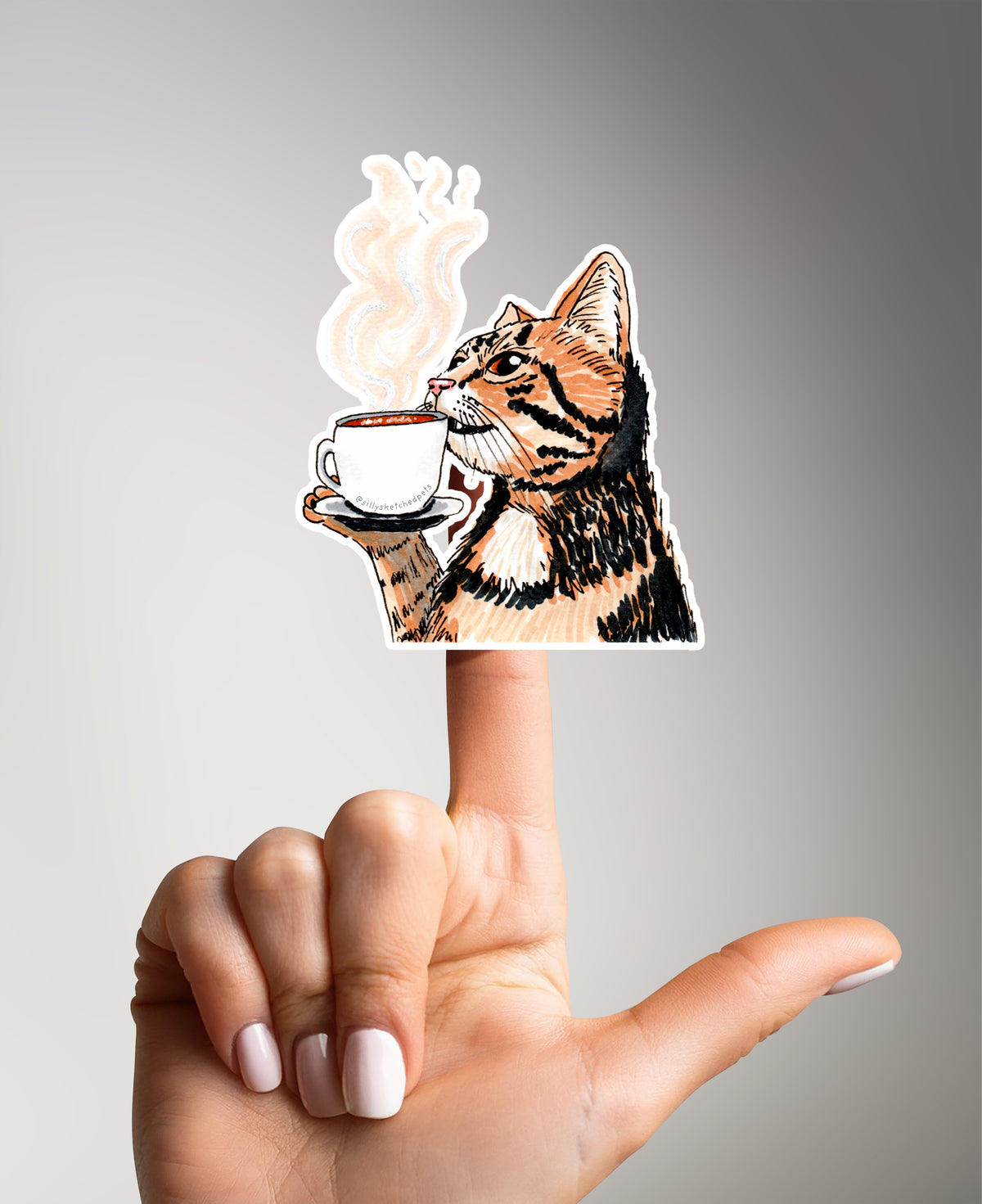 Coffee Cat- Funny Cat Sticker