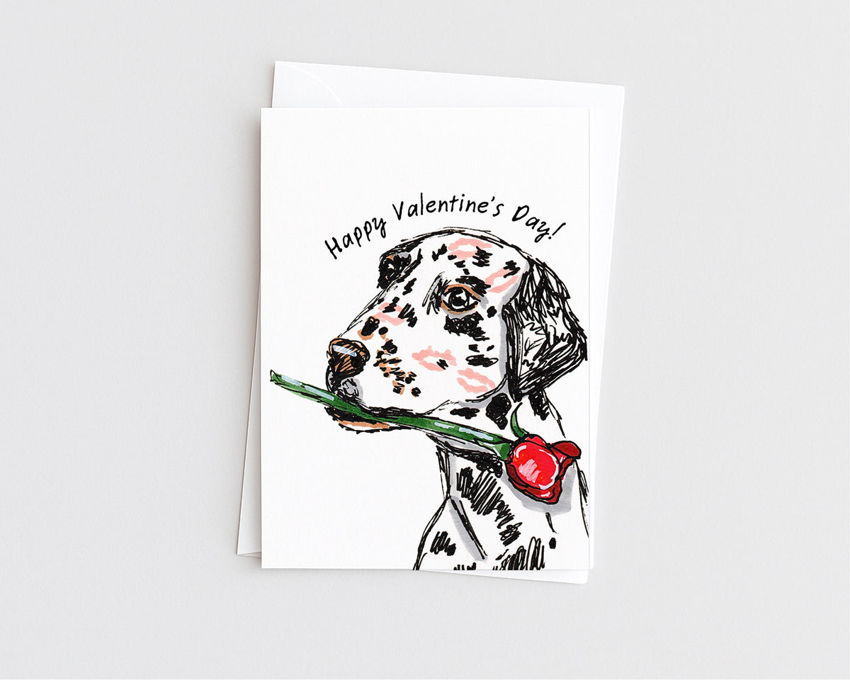Happy Valentine's Days- Cute Dalmatian Dog Valentine Card