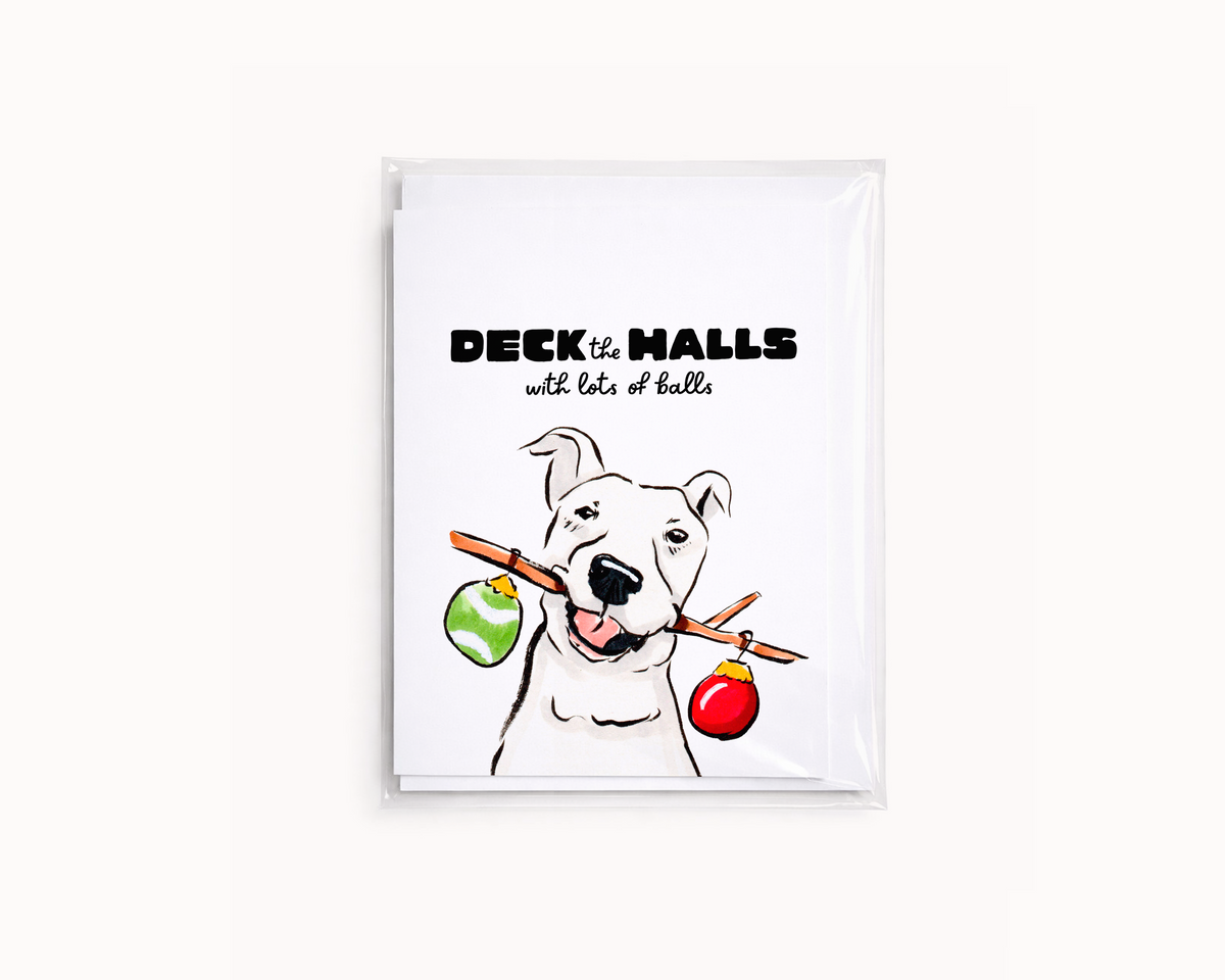 Deck the Halls- Funny Dog Christmas Card