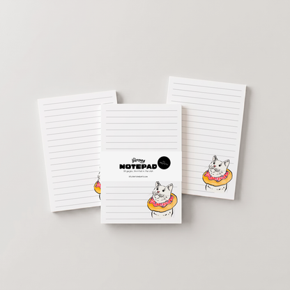 Doughnut Cat -Funny Food Cat Magnetic Fridge Notepad