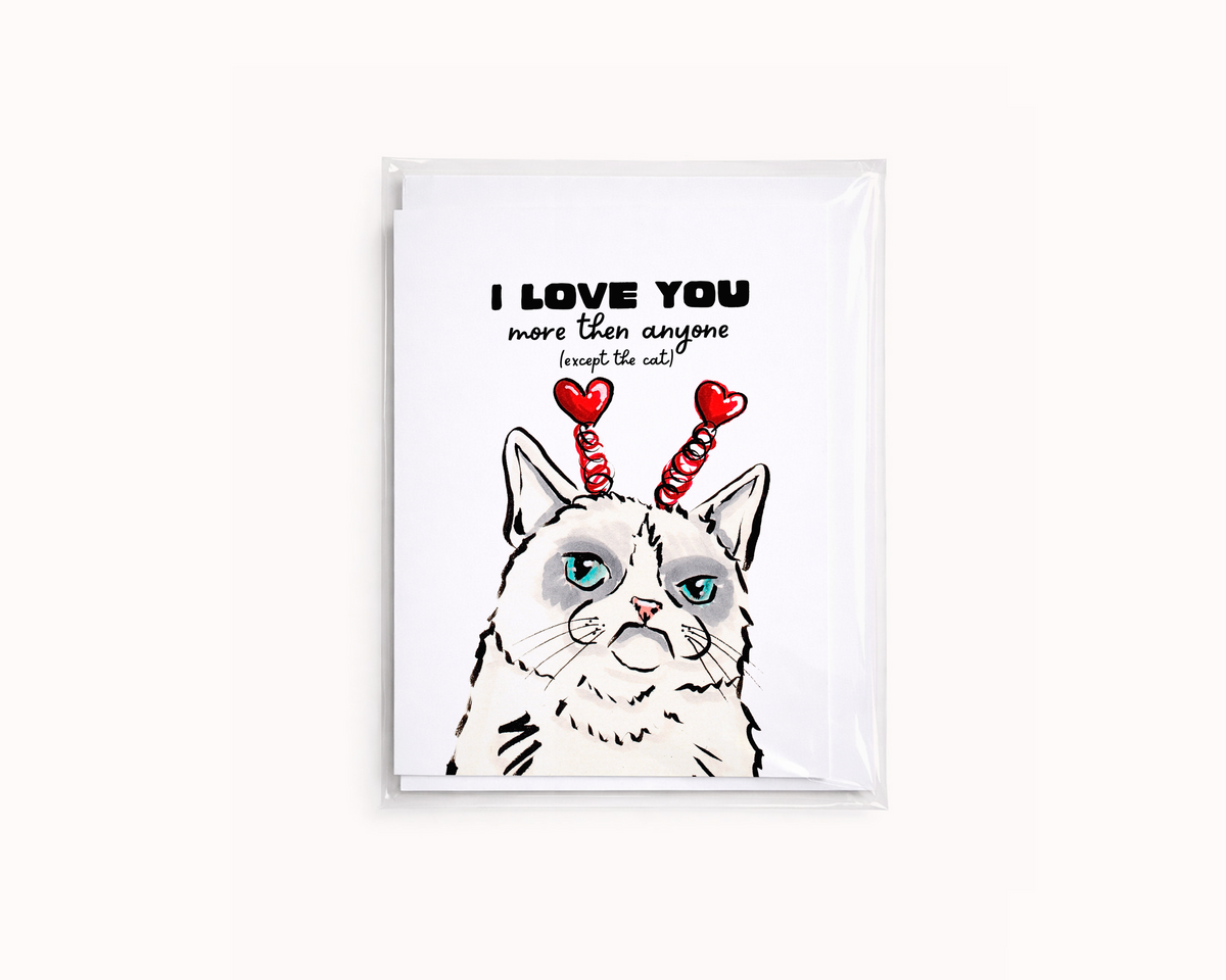 Except the Cat- Cat Lover Funny Valentine/Anniversary Card