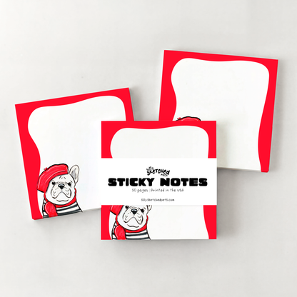 Cute French Frenchie Sticky Notes