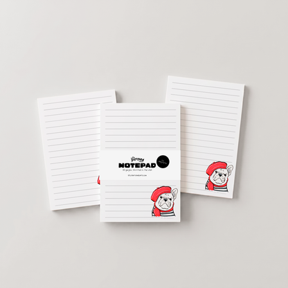 French Frenchie -Cute Dog Magnetic Fridge Notepad