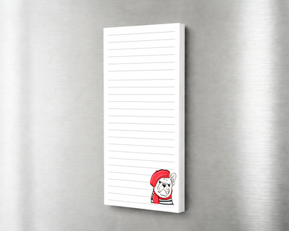 French Frenchie -Cute Dog Magnetic Fridge Notepad