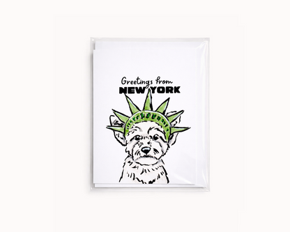 Greetings from NY - Funny Statue of Liberty Dog Card