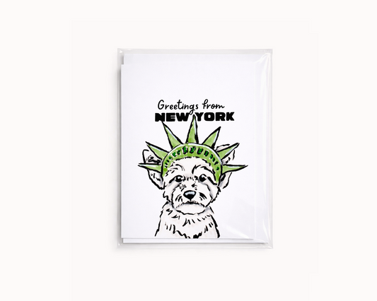 Greetings from NY - Funny Statue of Liberty Dog Card