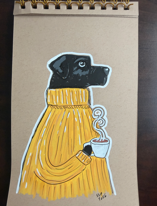 Black Lab Sweater Sketch