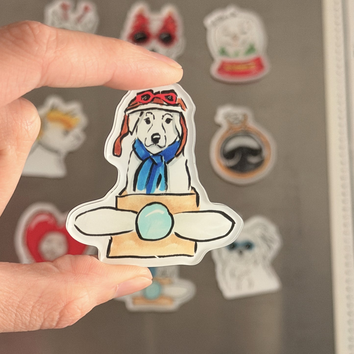 Airplane Dog, Funny Dog Fridge Magnet