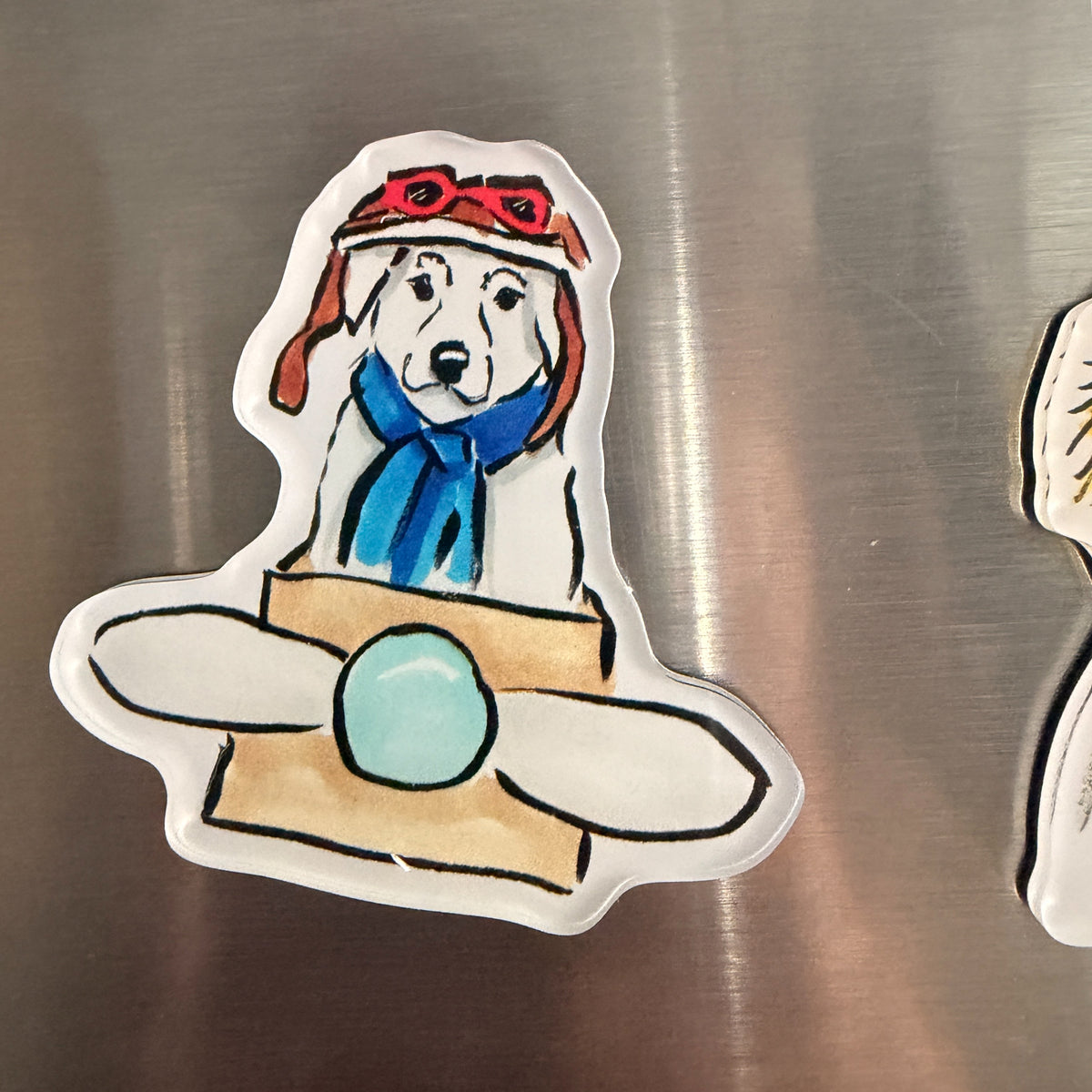 Airplane Dog, Funny Dog Fridge Magnet