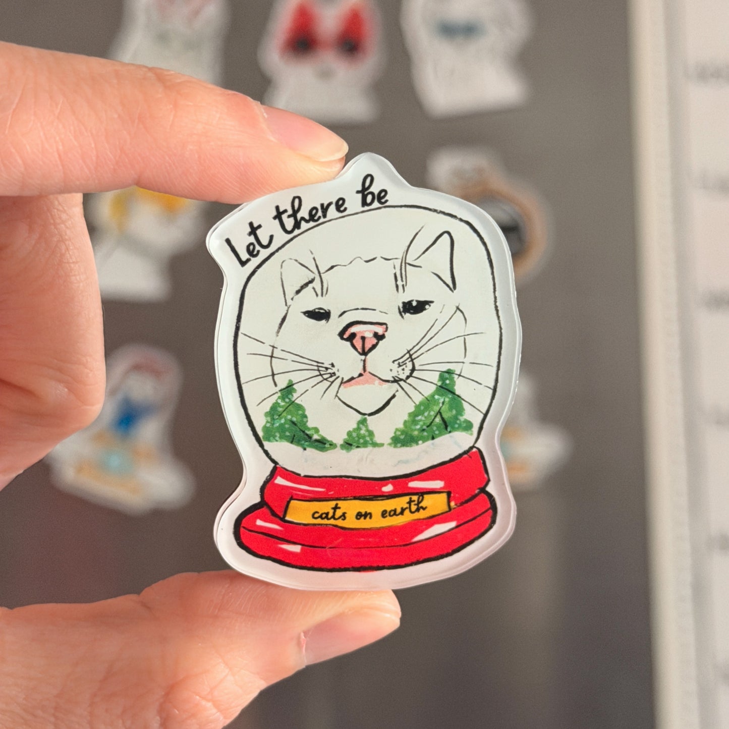 Cats on Earth, Funny Cat Fridge Magnet